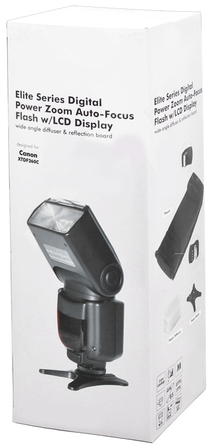 Elite Series Digital Auto Power Zoom Auto-Focus Flash w/LCD Display - Canon