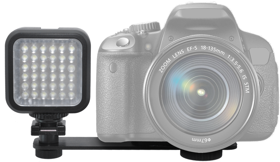 Mini Portable LED Light Kit With 2 Batteries, Charger & Bracket