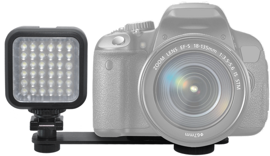 Mini Portable LED Light Kit With 2 Batteries, Charger & Bracket