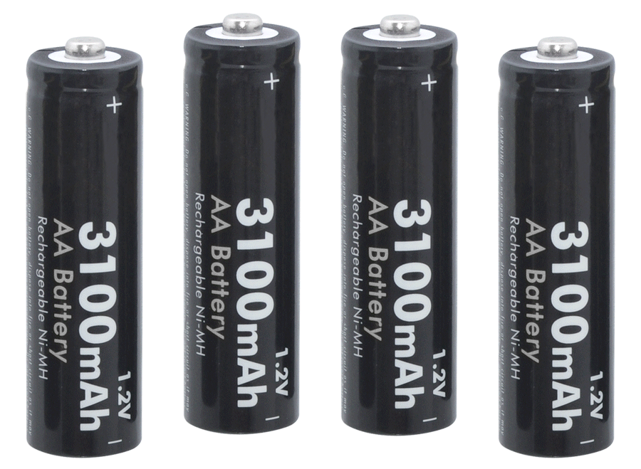 4 Pack Ultra High Capacity AA Rechargeable NiMH Battery 3100MaH